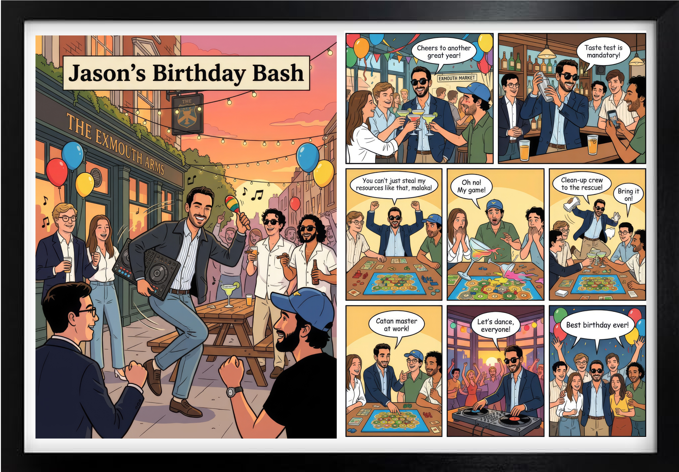Personalised birthday comic for Jason
